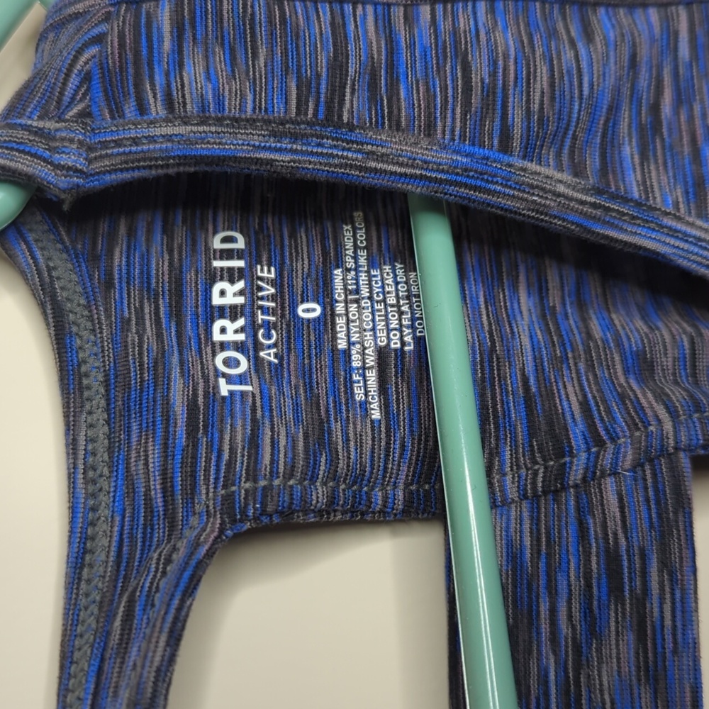 Torrid size 0X black and blue sports bra - Picture 2 of 11